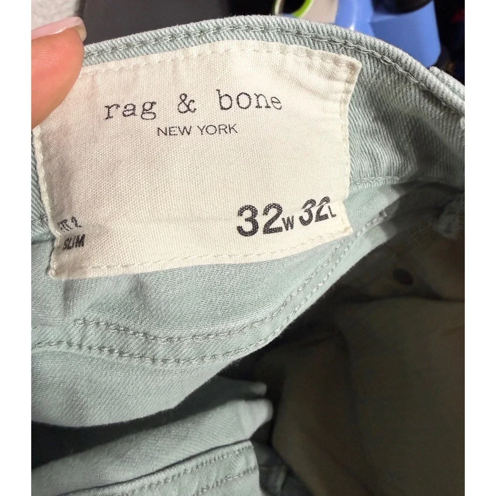 Rag & Bone Fit 2 Slim Jeans London Fog Green 32x32 Mens Pants